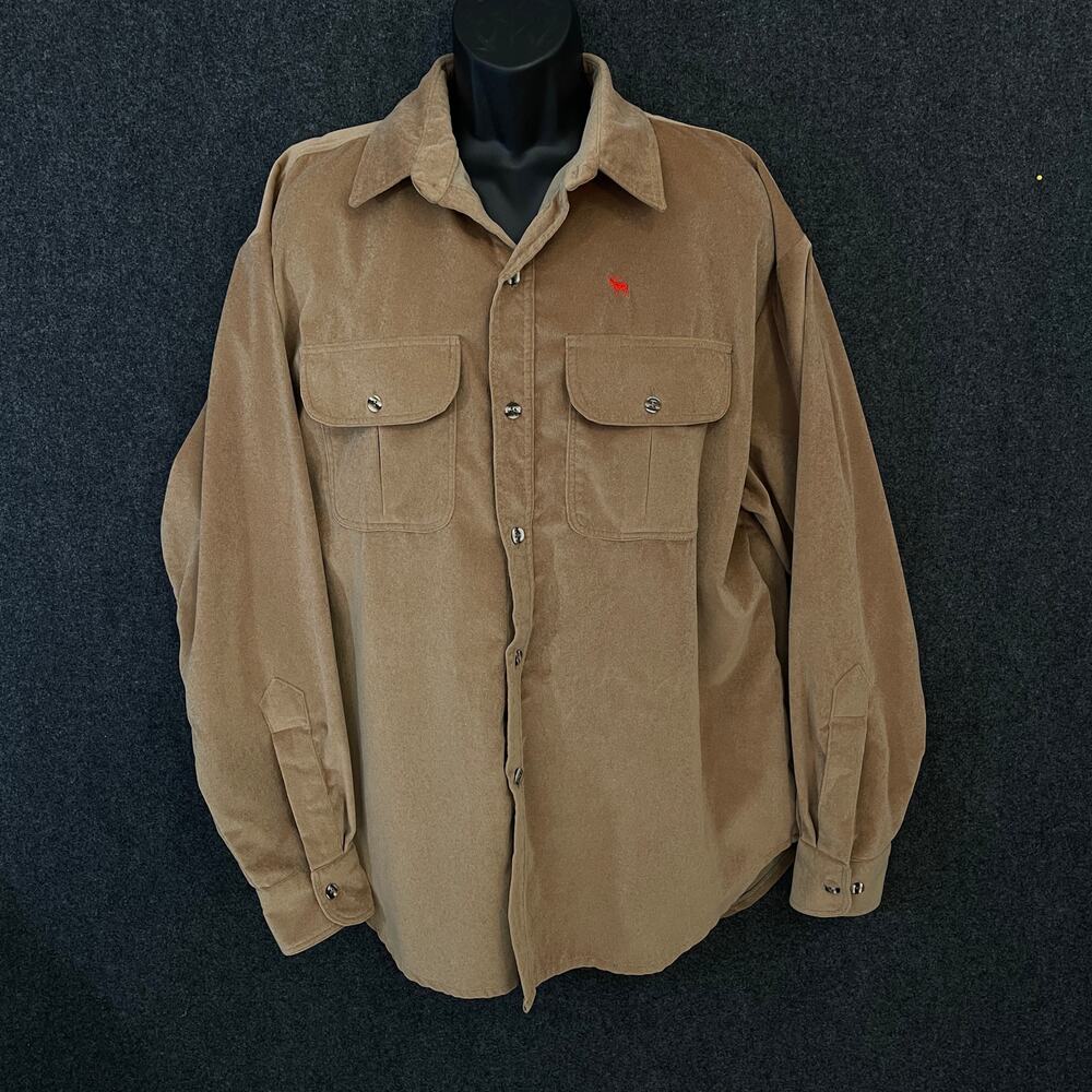 Gary Nesse Wool Shirt Jacket XL Tan Button Front Made in USA Outdoors man